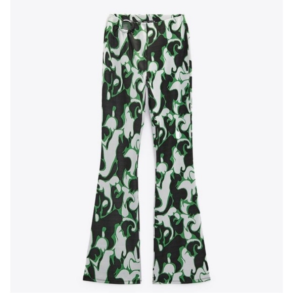 NEW Zara jacquard print flare pants - Picture 6 of 8